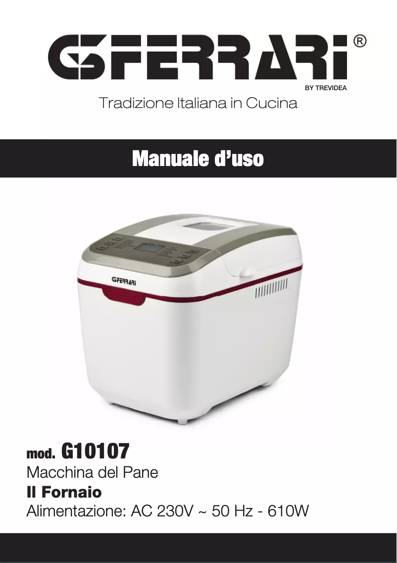 Image de la première page du manuel de l'appareil G10107