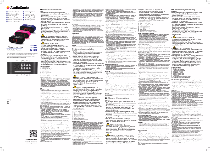 Page 1 de la notice Manuel utilisateur AudioSonic CL-1497