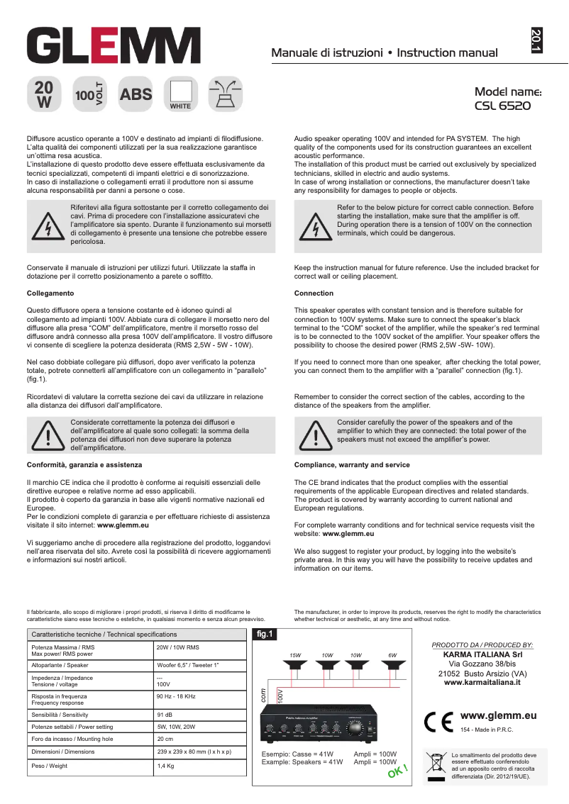 Image de la première page du manuel de l'appareil CSL 6520