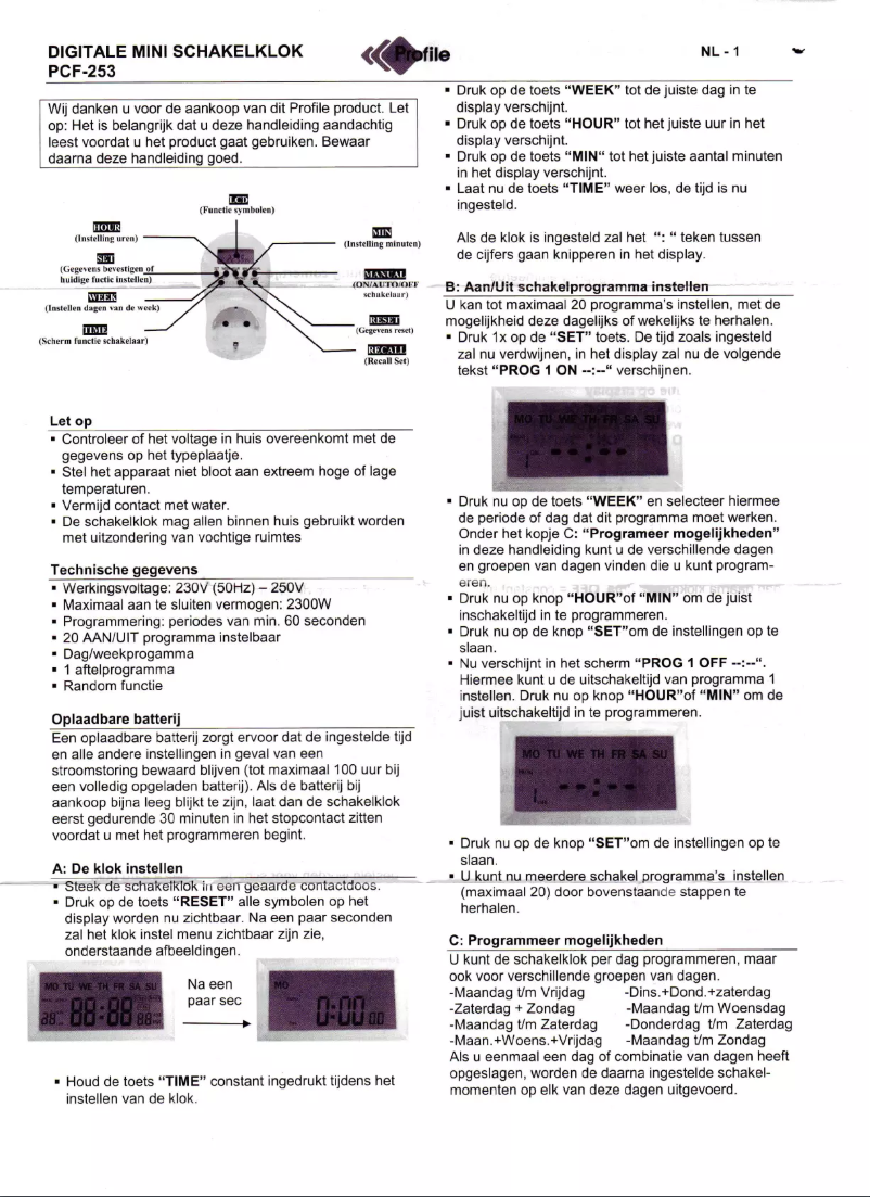 Imagen de la primera página del manual del dispositivo PCF-253