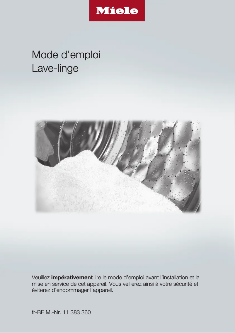 Page n°1 - Manuel utilisateur Miele WWG 660 WCS TwinDos