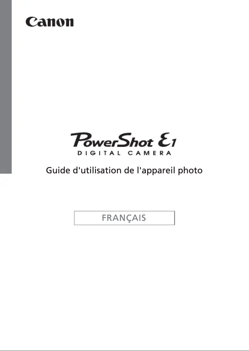 Image de la première page du manuel de l'appareil PowerShot E1