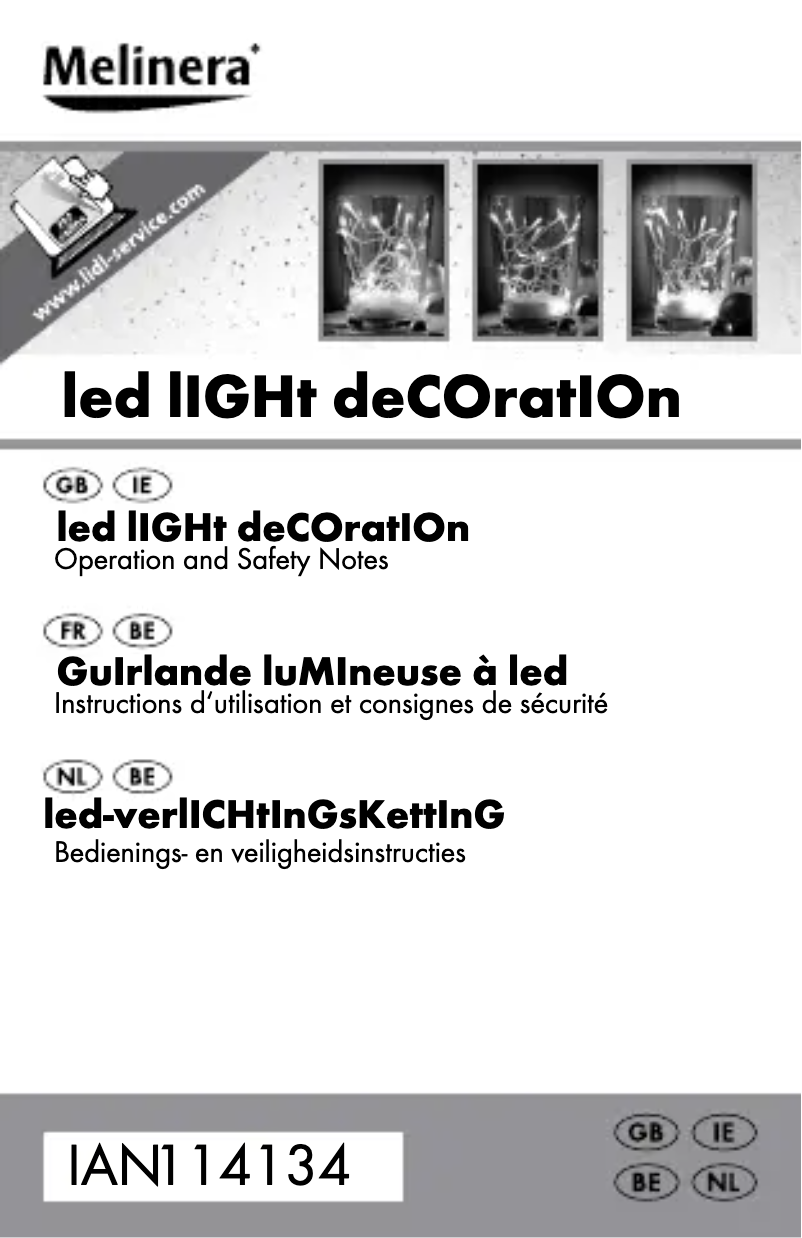 Page 1 de la notice Manuel utilisateur Melinera IAN 114134