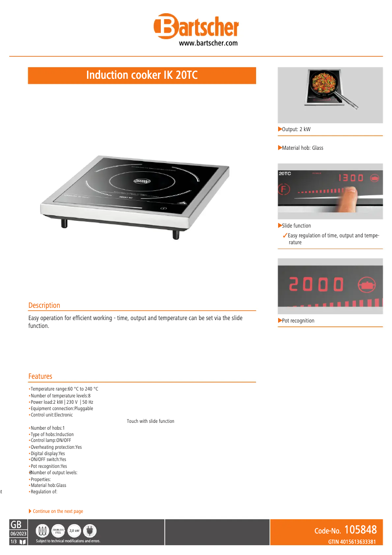 Imagen de la primera página del manual del dispositivo IK 20TC