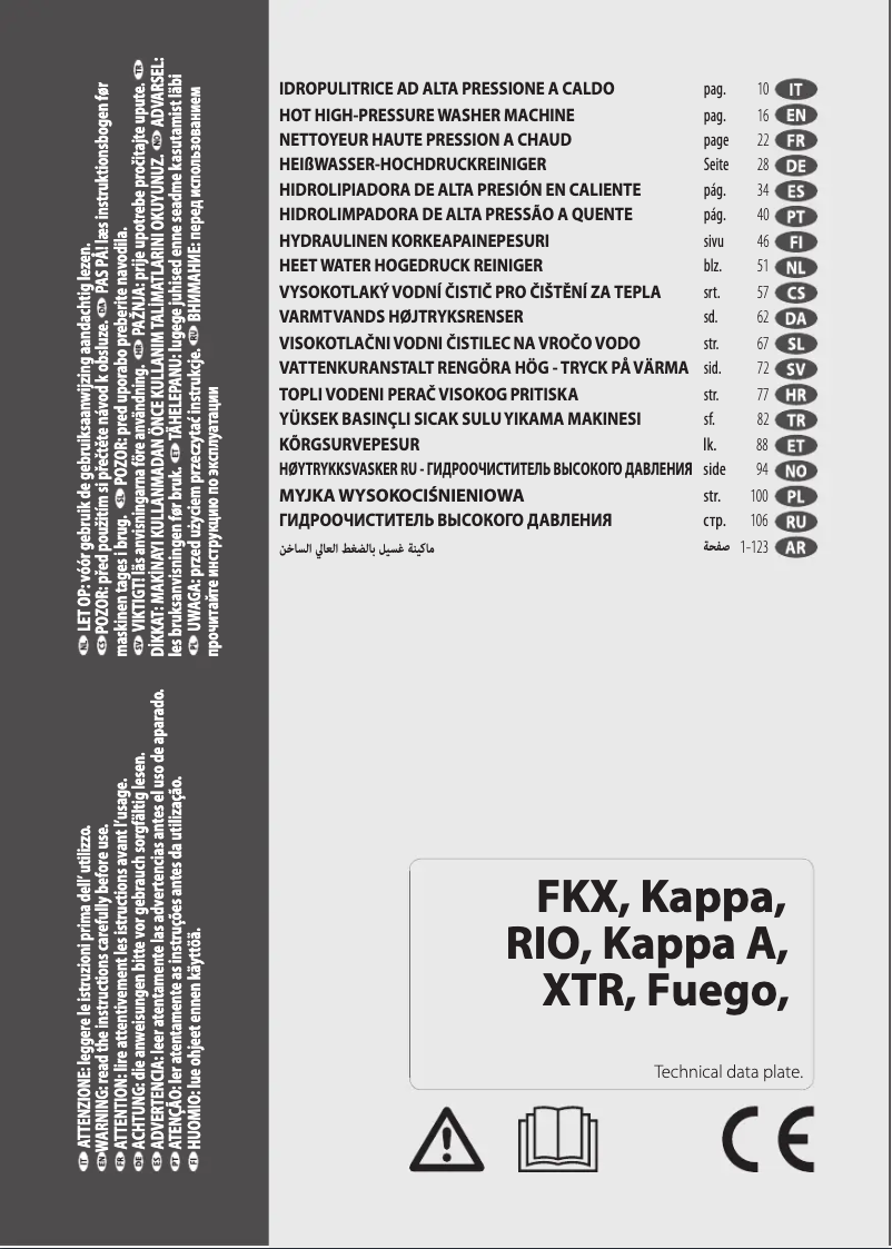 Page n°1 - Manuel utilisateur Lavorwash XTR 1007