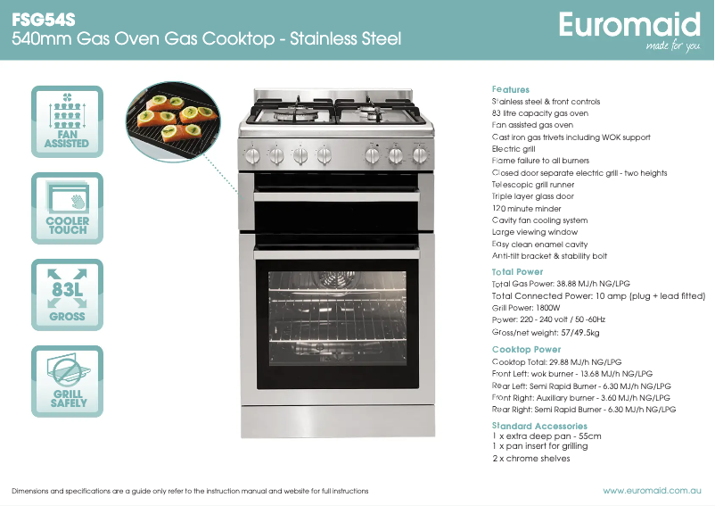 Image de la première page du manuel de l'appareil FSG54S