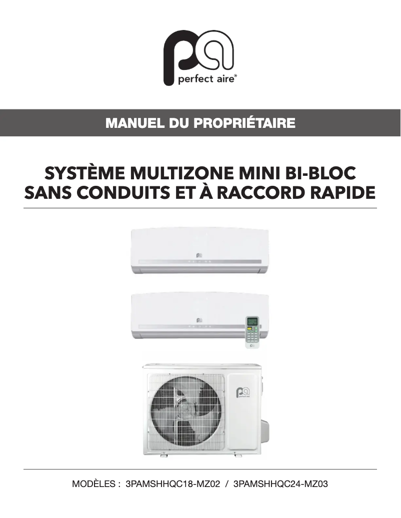 Page n°1 - Manuel utilisateur Perfect Aire 3PAMSHQCW12-U230