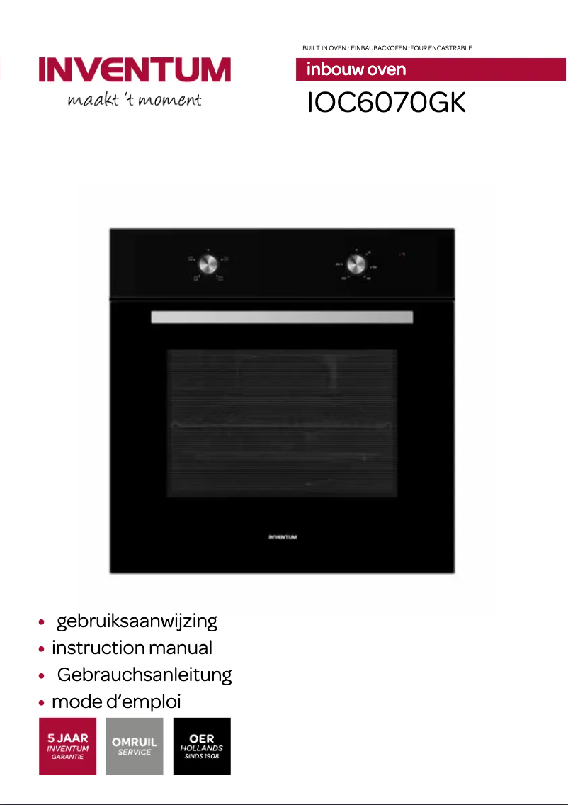 Image de la première page du manuel de l'appareil IOC6070GK