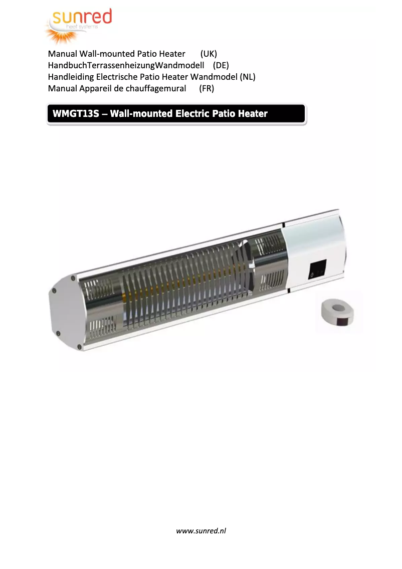 Page 1 de la notice Manuel utilisateur SunRed WMGT13S