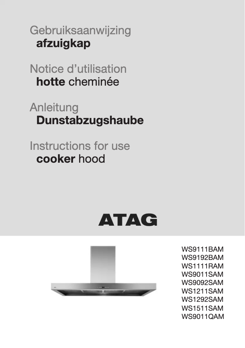 Page 1 de la notice Manuel utilisateur Atag WS1111RAM