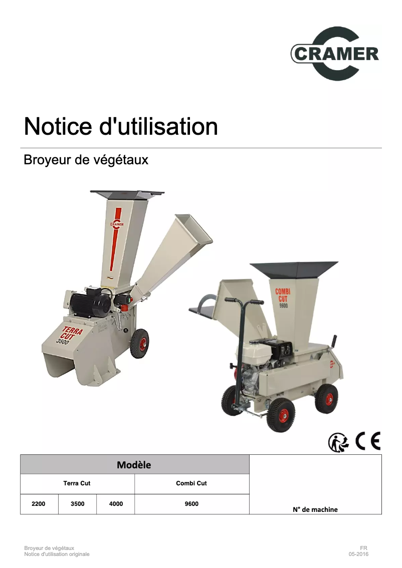 Page 1 de la notice Manuel utilisateur Cramer Terra-cut E 4000