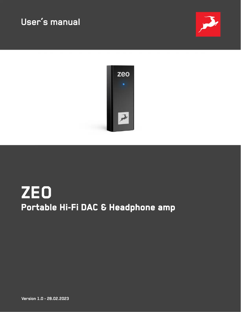 Page 1 de la notice Manuel utilisateur Antelope Audio ZEO