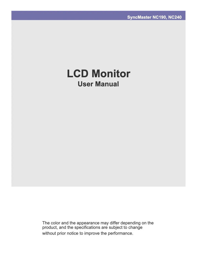 Page n°1 - Manuel utilisateur Samsung NC190-1