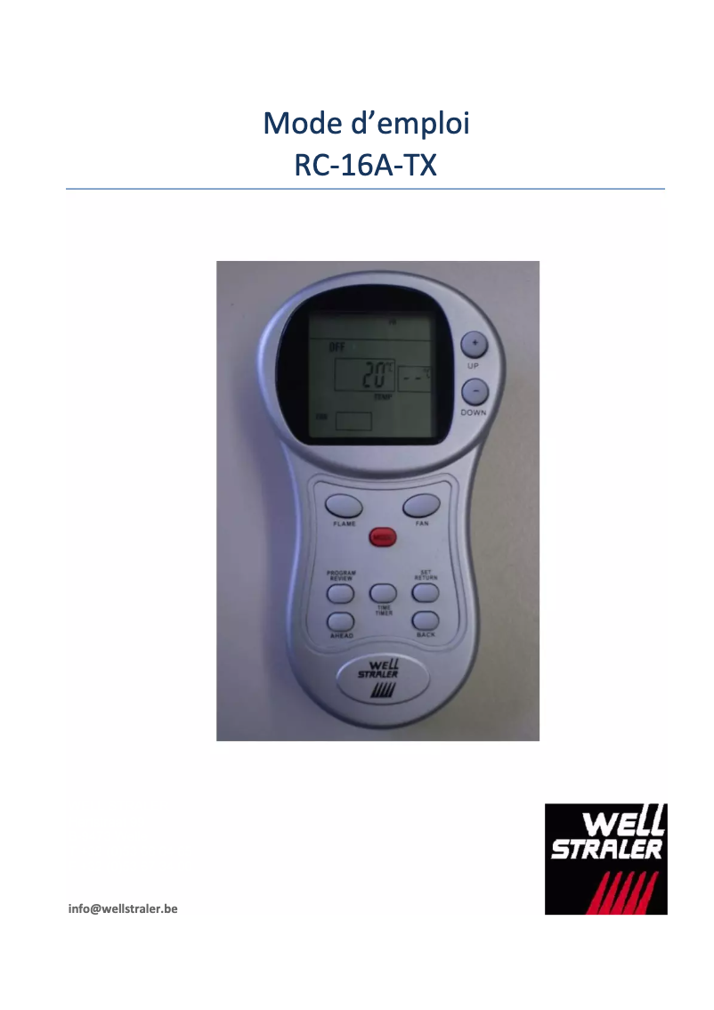 Page n°1 - Manuel utilisateur Well Straler RC-16A-TX