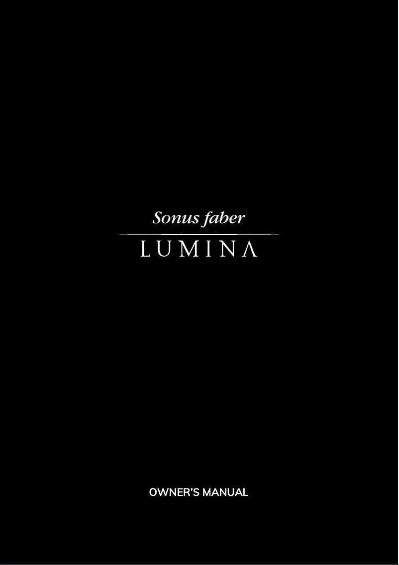 Page n°1 - Manuel utilisateur Sonus Faber Lumina III