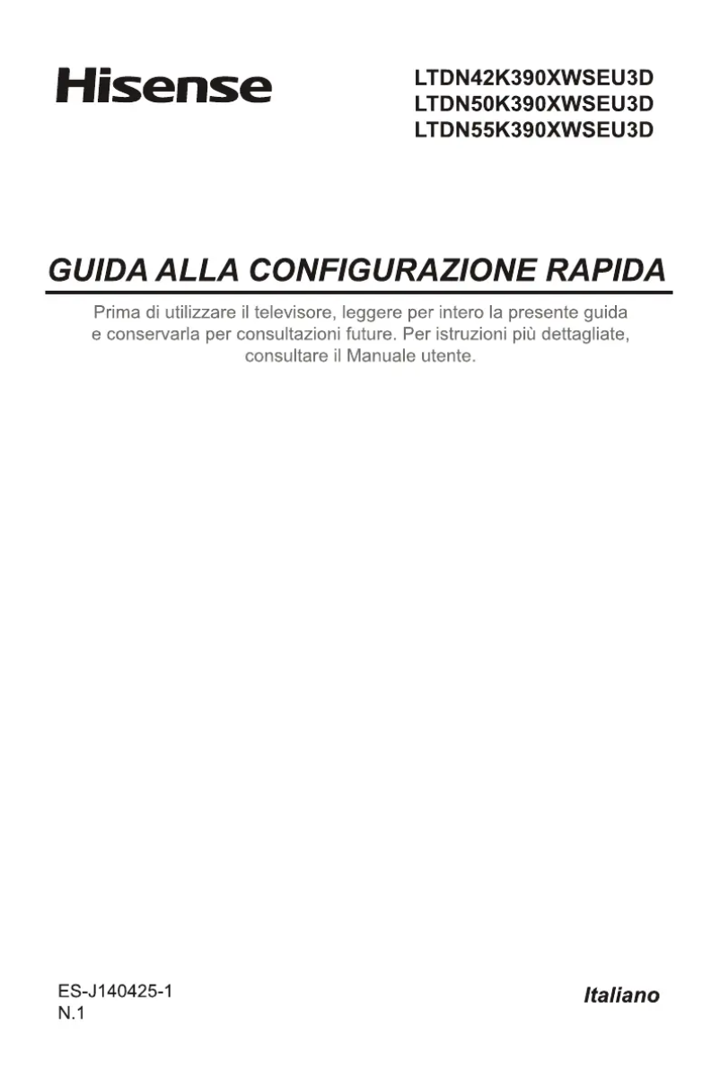 Page 1 de la notice Manuel utilisateur Hisense 55K390