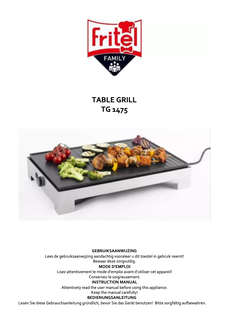 Image de la première page du manuel de l'appareil TG 1475