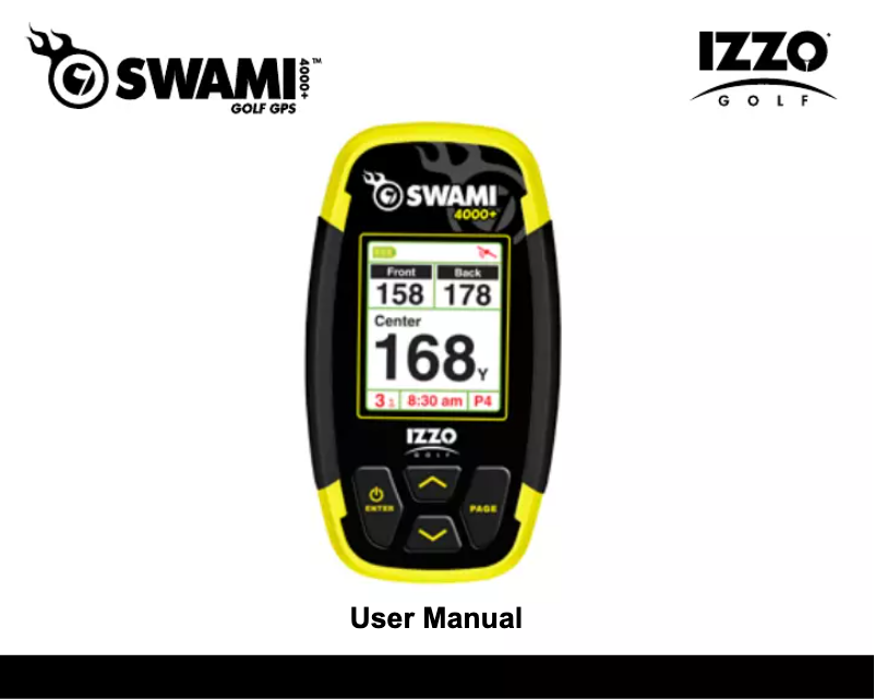 Page n°1 - Manuel utilisateur Izzo Swami 4000 plus GPS Golf