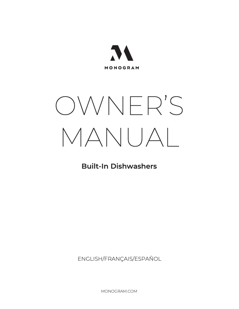 Page n°1 - Manuel utilisateur Monogram ZDT925SINII