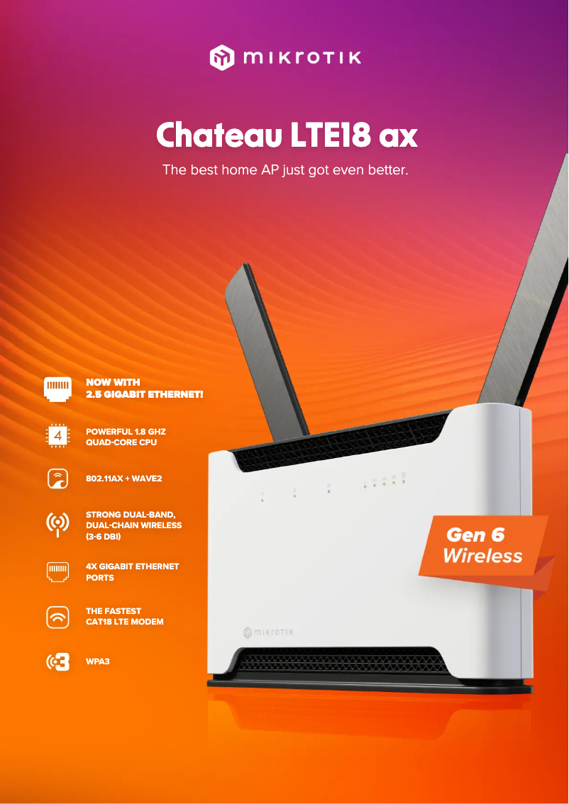 Image de la première page du manuel de l'appareil Chateau LTE18 ax