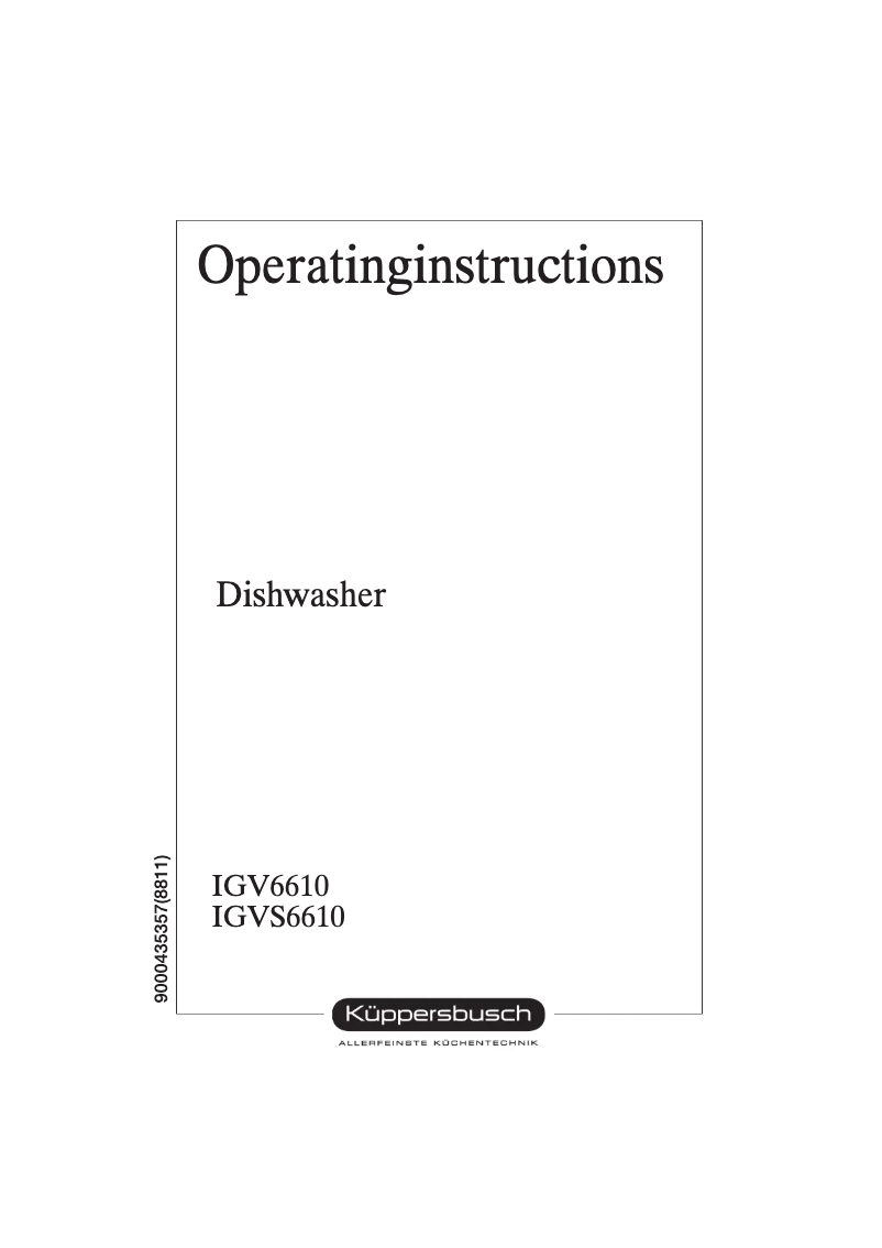 Page n°1 - Manuel utilisateur Küppersbusch IGVS 6610.0