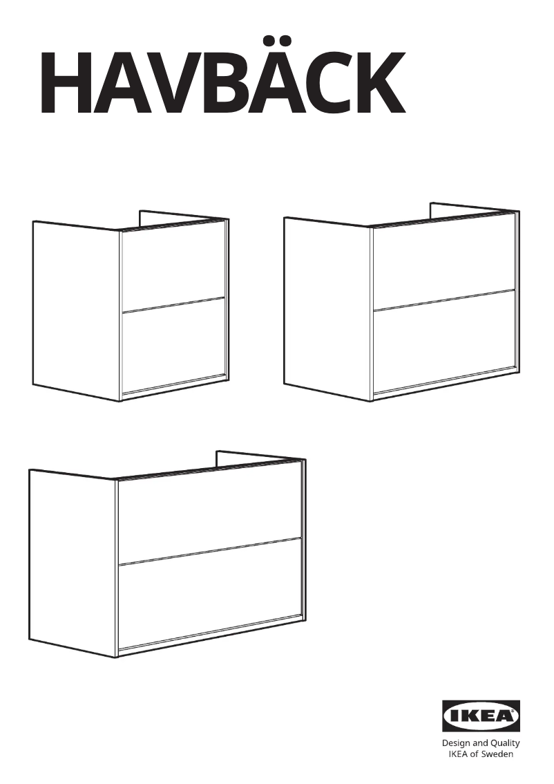 Page 1 de la notice Manuel utilisateur Ikea HAVBÄCK 105.352.14