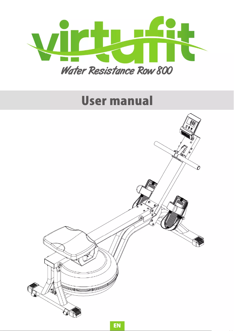 Page 1 de la notice Manuel utilisateur VirtuFit Water Resistance Row 800