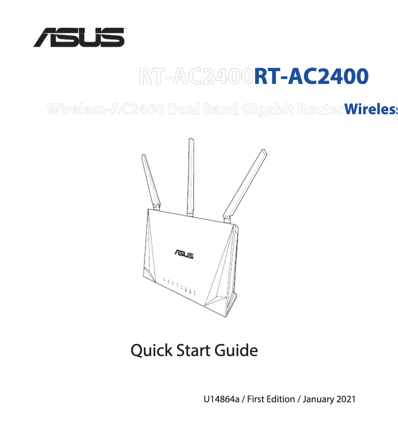 Page n°1 - Guide de démarrage rapide Asus RT-AC2400
