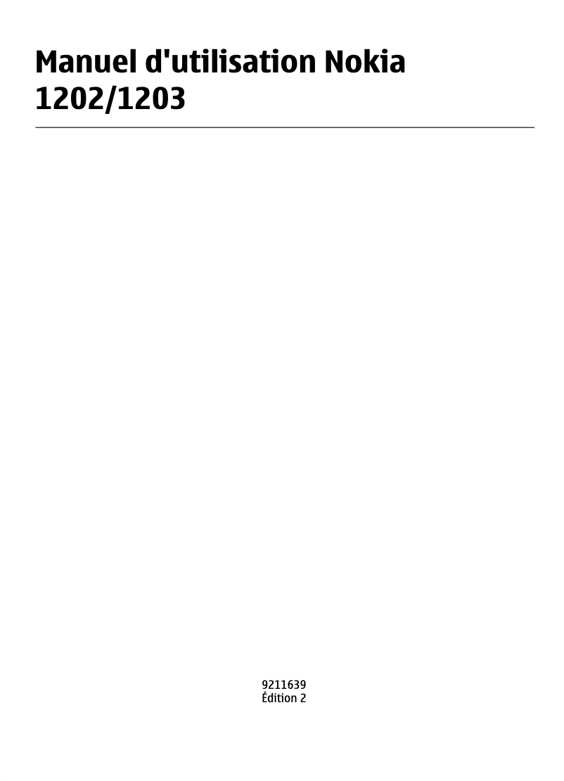 Image de la première page du manuel de l'appareil 1203