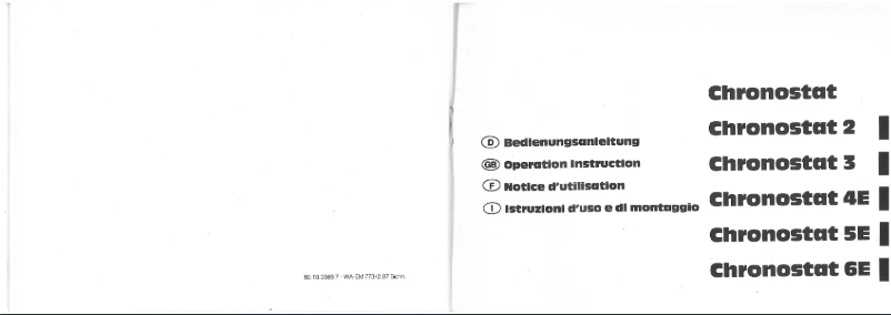 Image de la première page du manuel de l'appareil Chronostat 2
