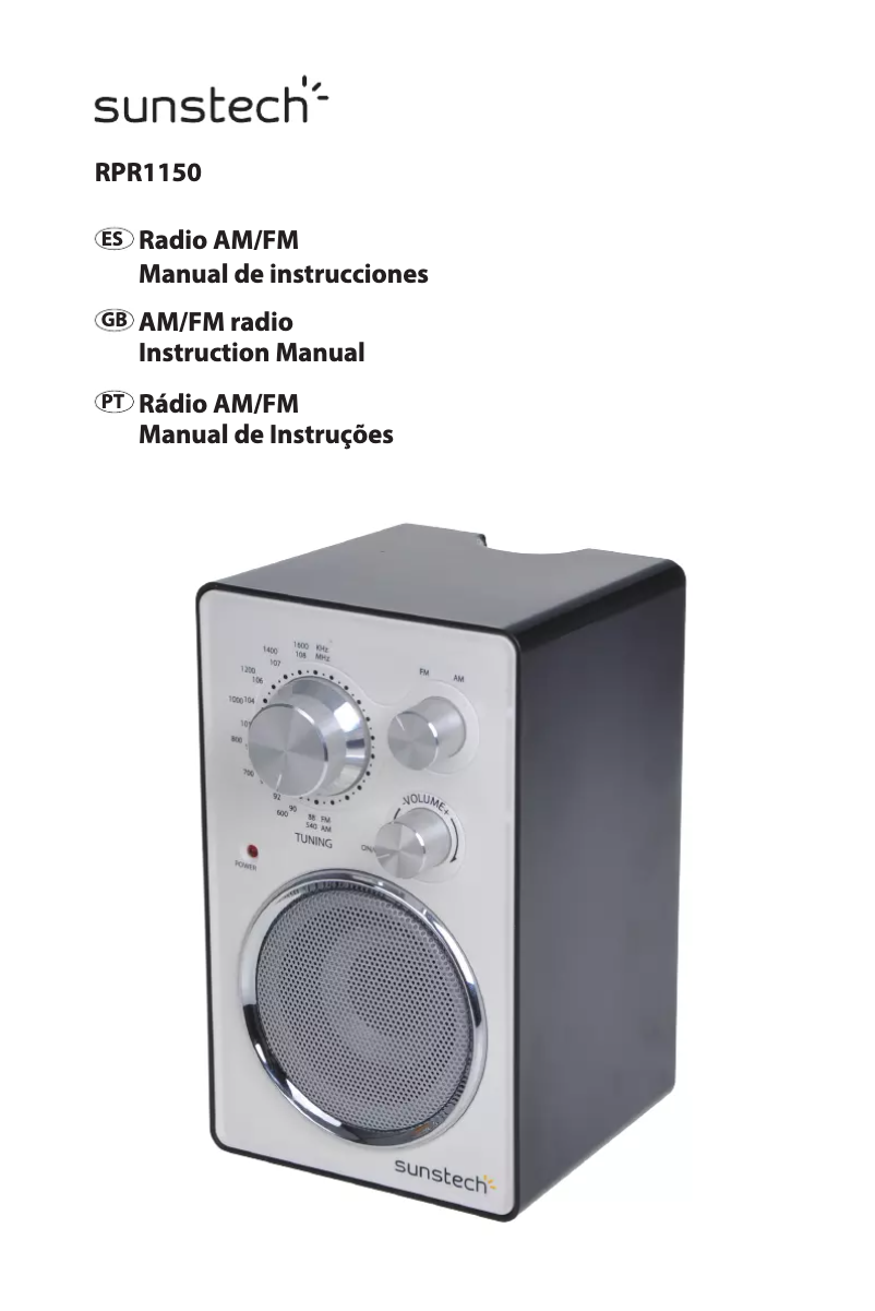 Page 1 de la notice Manuel utilisateur Sunstech RPR1150