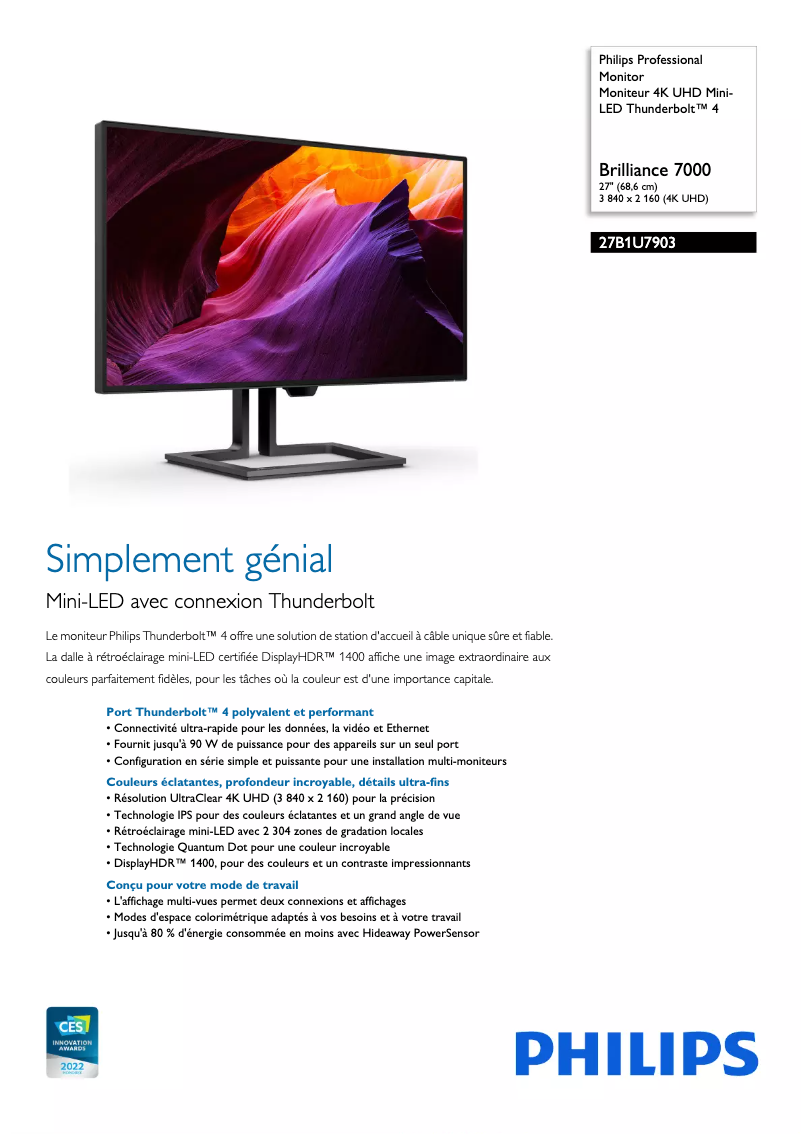 First page image of the manual for 27B1U7903