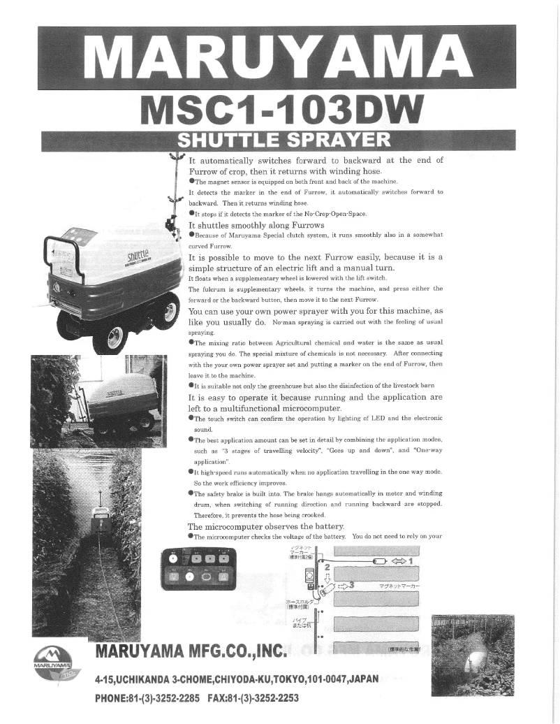 Image de la première page du manuel de l'appareil Shuttle Sprayer