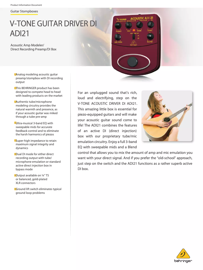 Image de la première page du manuel de l'appareil ADI21