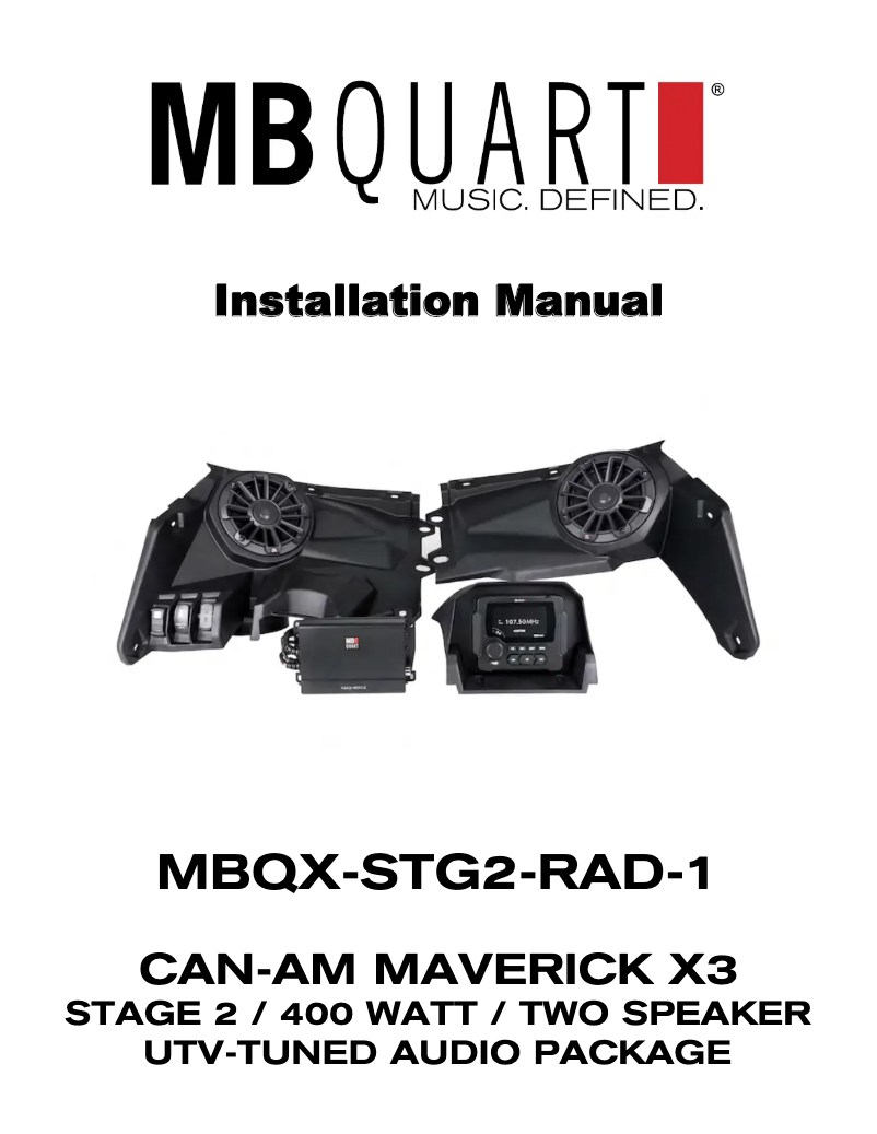 Page n°1 - Manuel utilisateur MB Quart MBQX-STG2-RAD-1