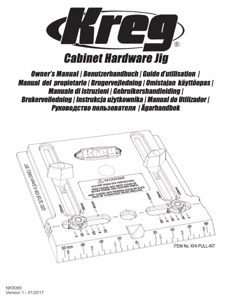 Page 1 de la notice Manuel utilisateur Kreg Cabinet Hardware Jig