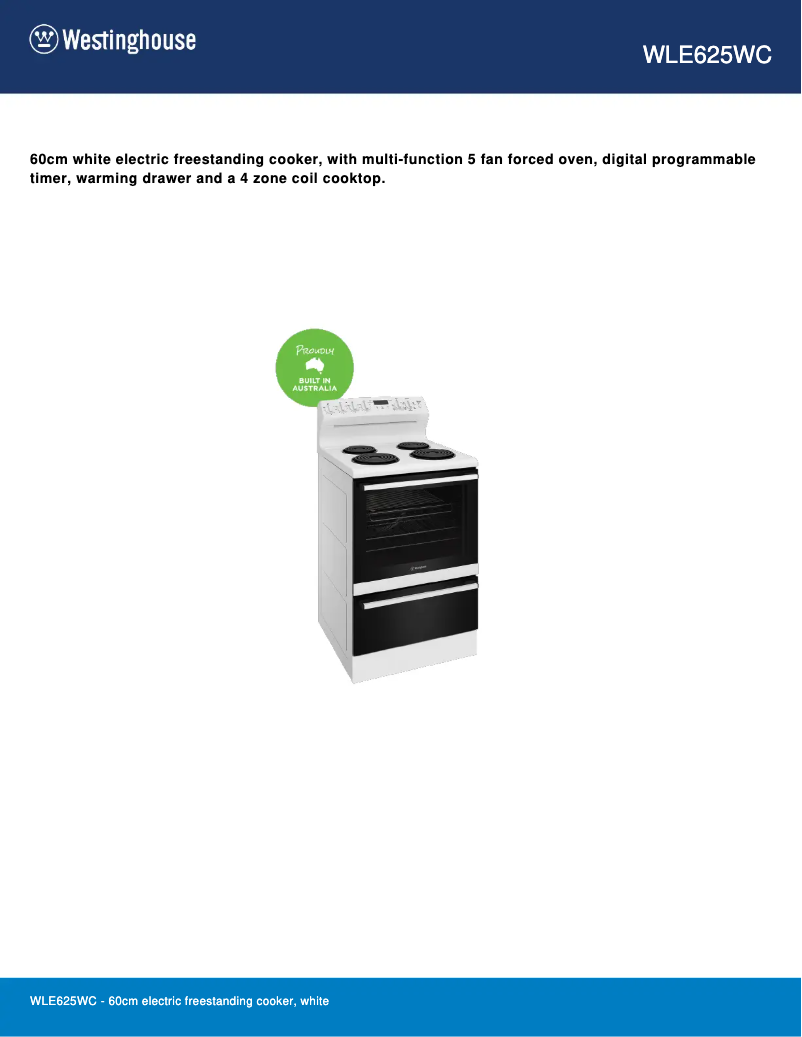 Image de la première page du manuel de l'appareil WLE625WC