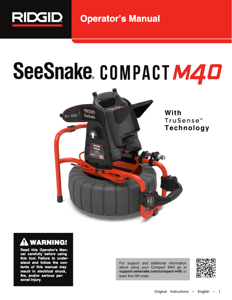 Page n°1 - Manuel utilisateur Ridgid SeeSnake Compact M40
