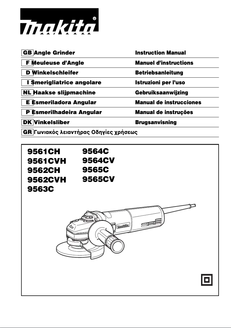 Page n°1 - Manuel utilisateur Makita 9561CVH