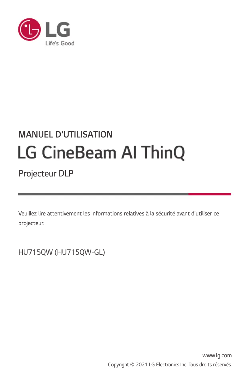 Imagen de la primera página del manual del dispositivo CineBeam HU715QW