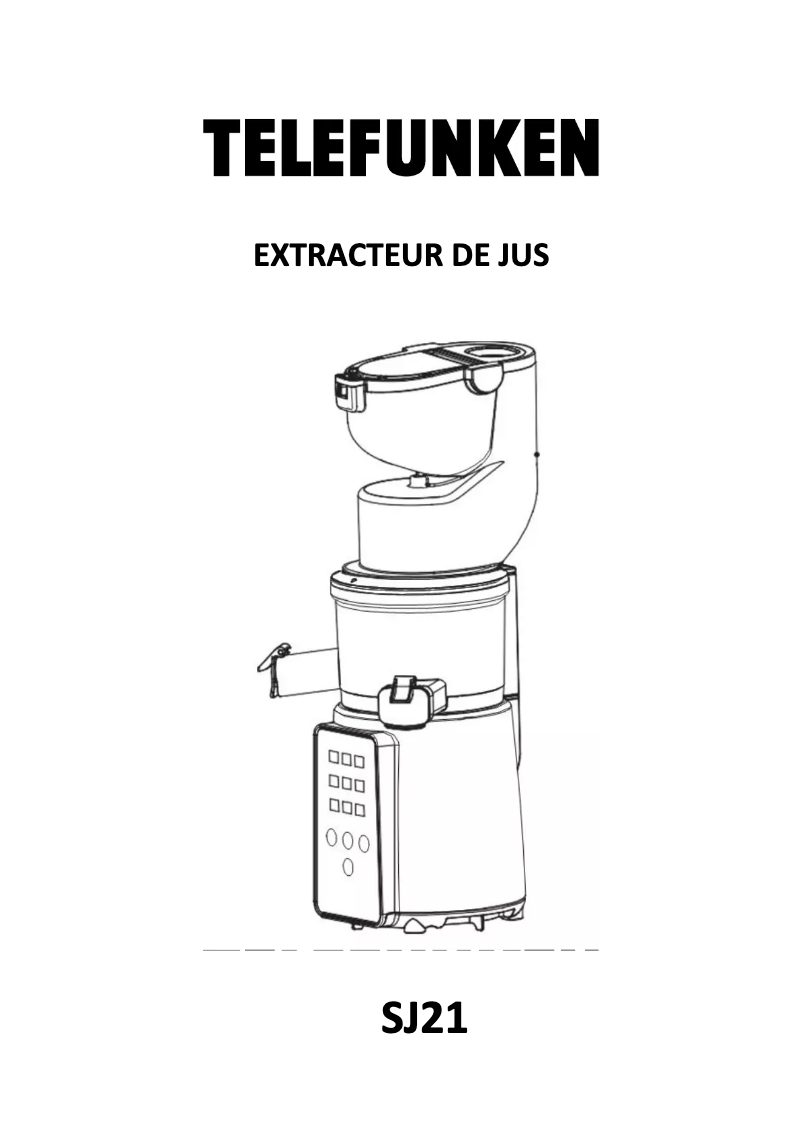 Page n°1 - Manuel utilisateur Telefunken SJ21