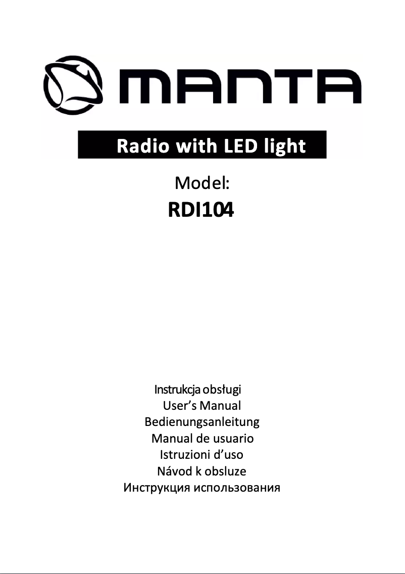Page 1 de la notice Manuel utilisateur Manta RDI104