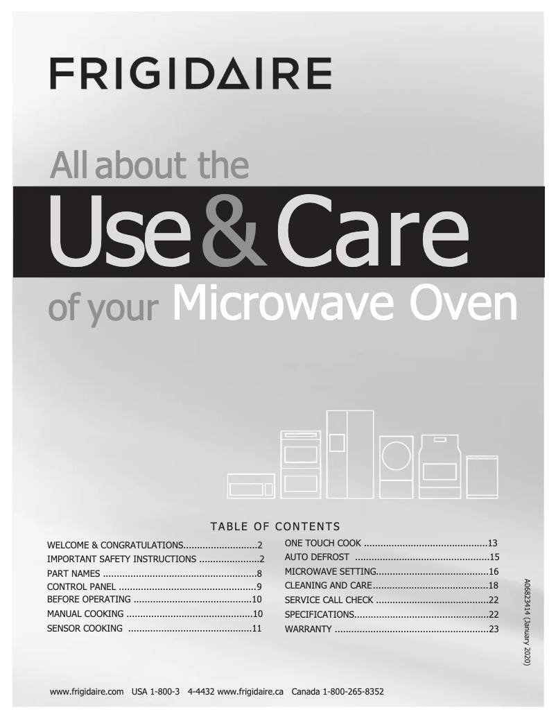 Page n°1 - Manuel d'utilisation et d'entretien Frigidaire FGBM19WNVF