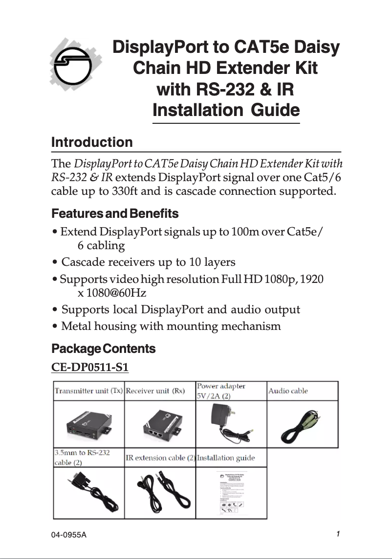 Image de la première page du manuel de l'appareil CE-DP0511-S1