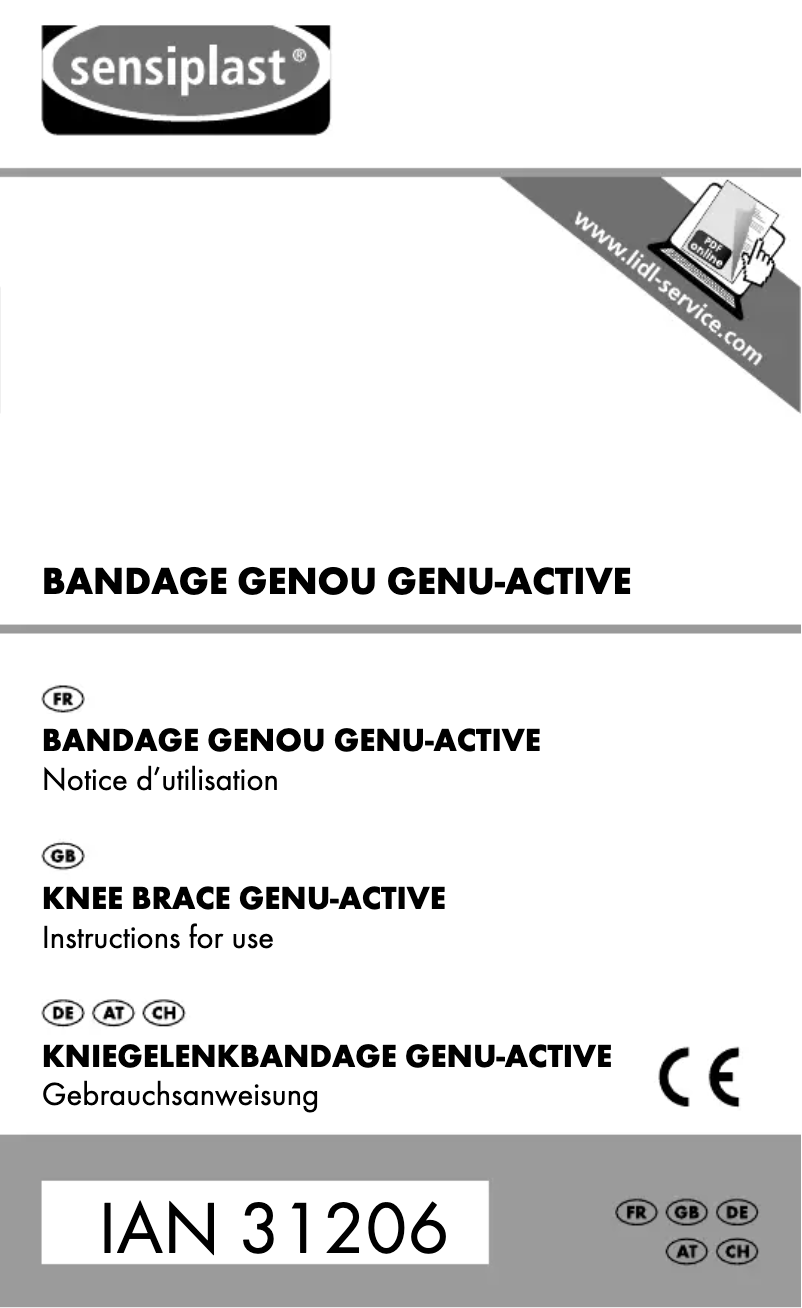 Page 1 de la notice Manuel utilisateur Sensiplast IAN 31206