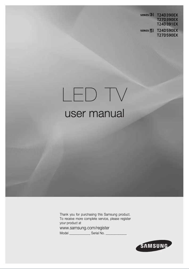 Page 1 de la notice Manuel utilisateur Samsung T24D391EX
