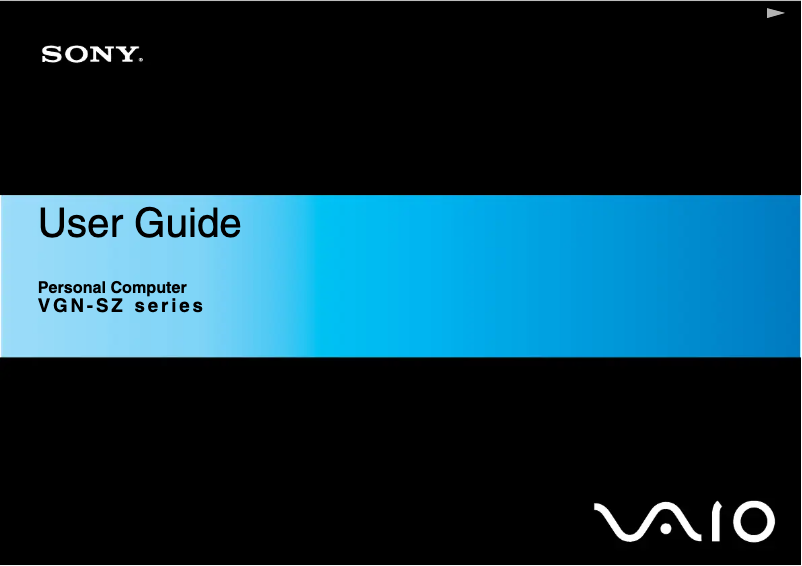 Page n°1 - Manuel utilisateur Sony Vaio VGN-SZ71WN