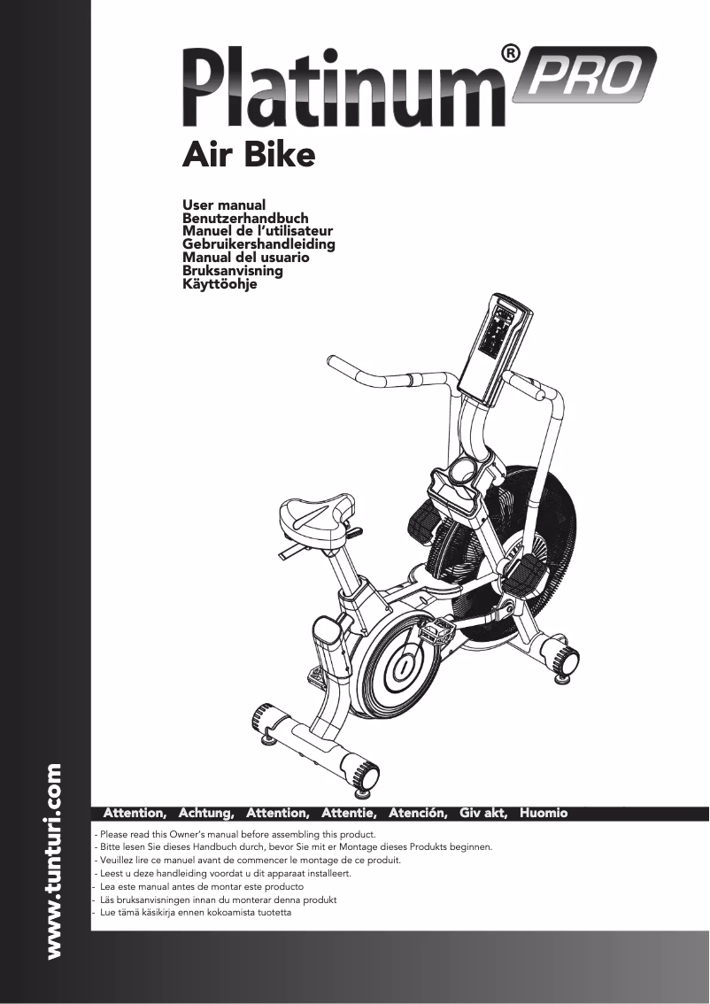 Page n°1 - Manuel utilisateur Tunturi Platinum Pro Air Bike