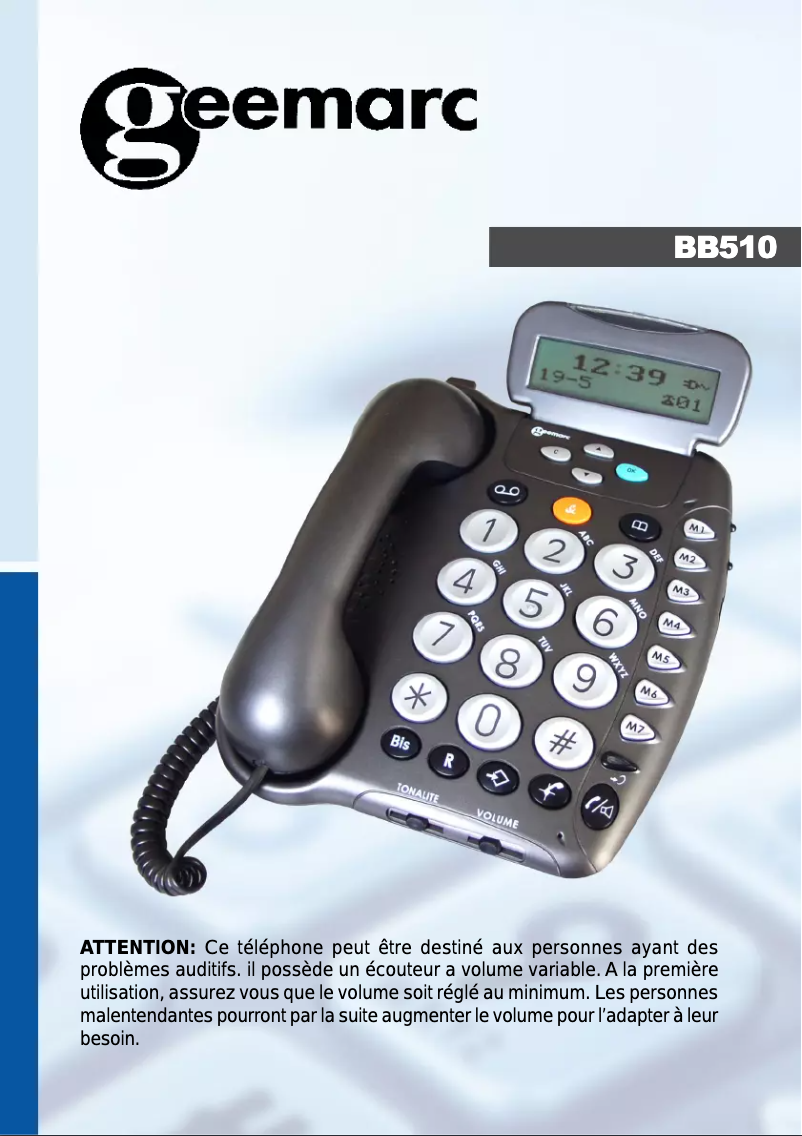 Image de la première page du manuel de l'appareil BB510