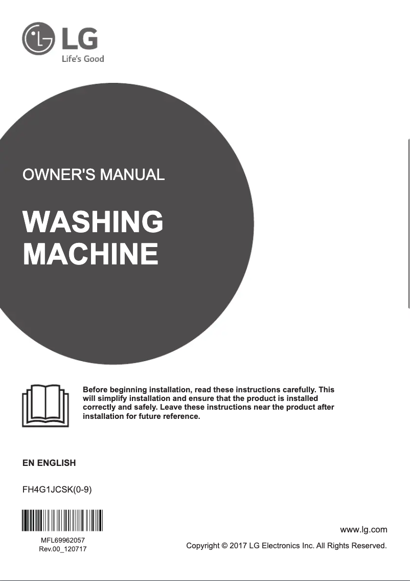 Page 1 de la notice Manuel utilisateur LG FH4G1JCSK6